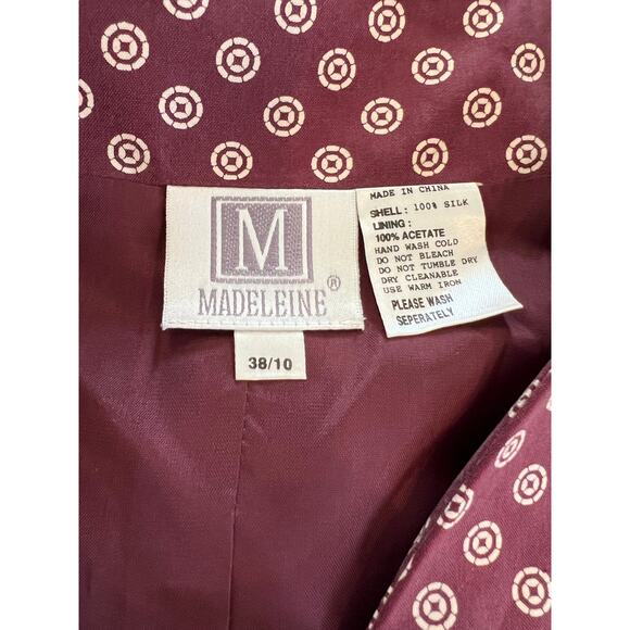 Vintage Madeleine Thompson Chocolate Brown Silk Print Vest Waistcoat - Picture 6 of 7